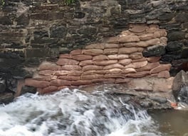 Void Filled with Concrete Bags